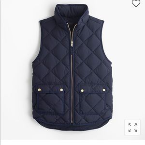 Navy quilted women puffer vest JCREW